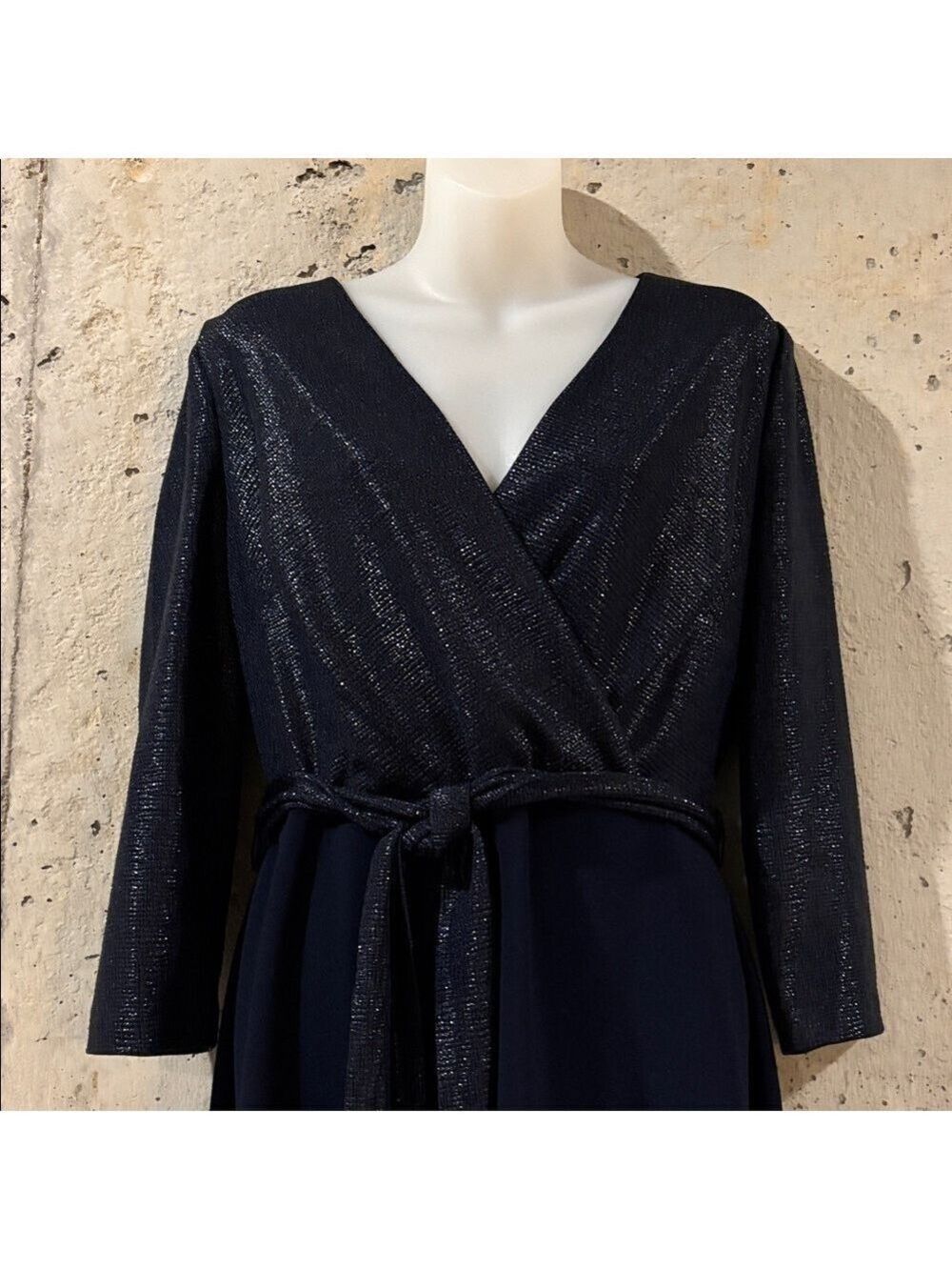 Lauren Ralph Lauren Shimmering Midnight Blue Dress -Size 8 - Picture 3 of 8